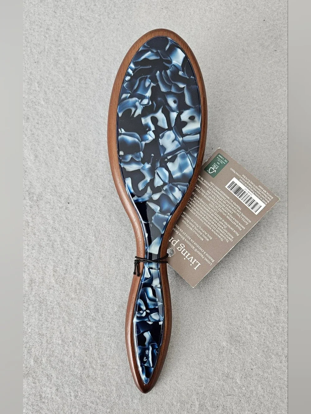 Living Proof Wooden Boar Bristle Hair Brush NWT Natural Wood Styling Brush